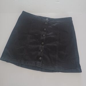 Mudd FX Stretch Blk Denim Button Front Mini Skirt Sz 15